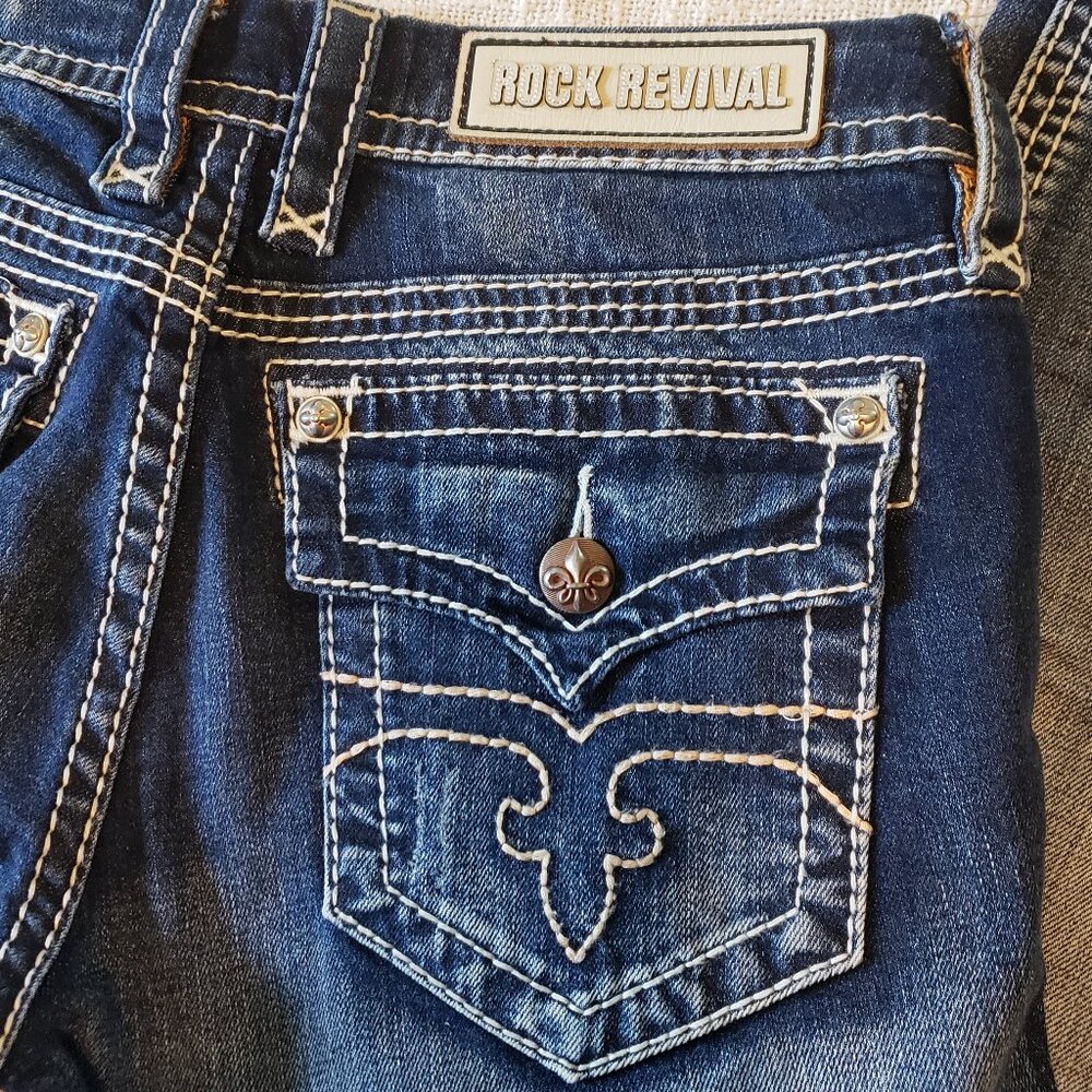 Rock Revival Jessica Skinny Button back pockets 29 X 31